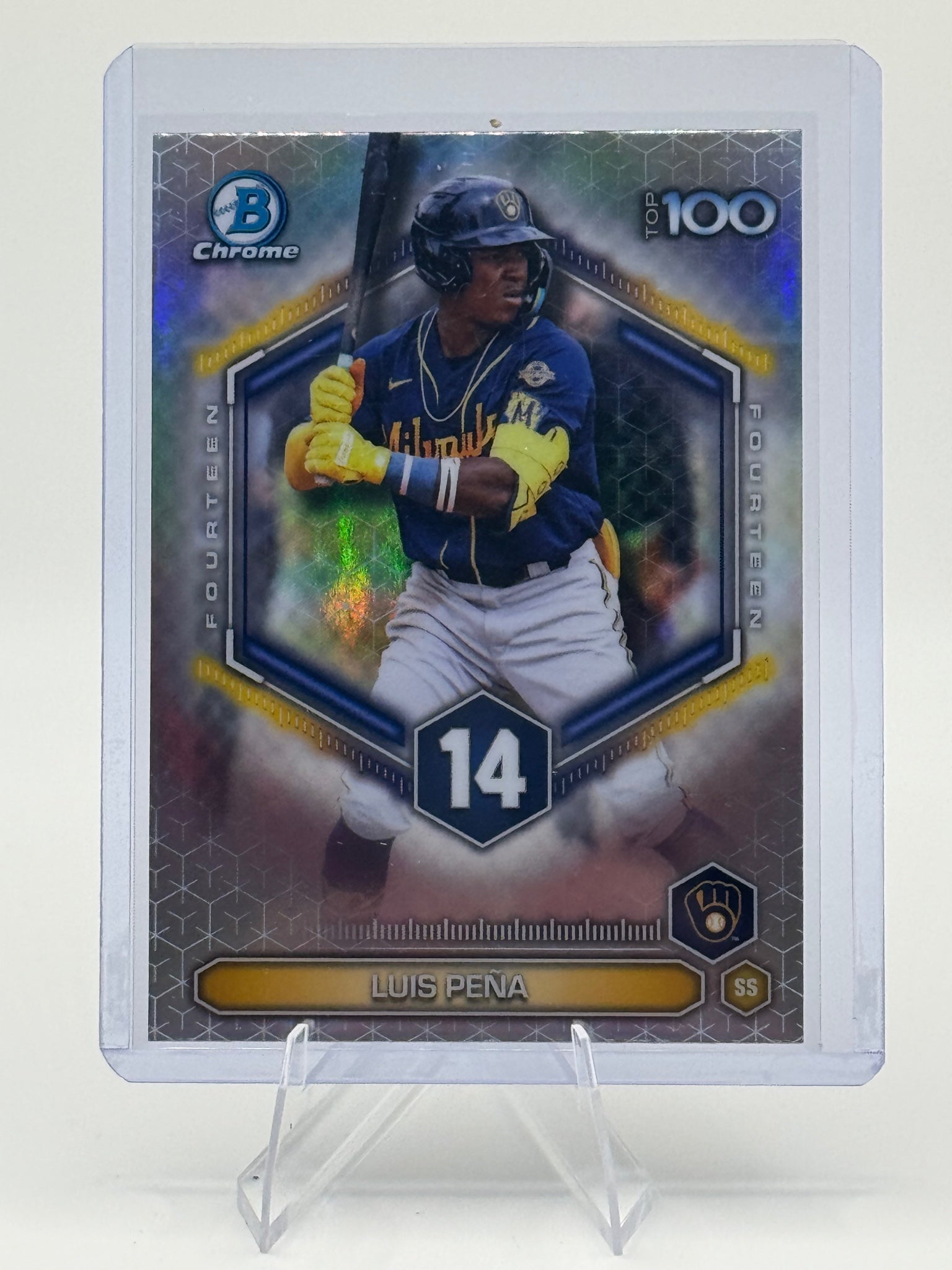 2026 Bowman Luis Peña #BTP-14 Bowman Scouts' Top 100 Milwaukee Brewers NM