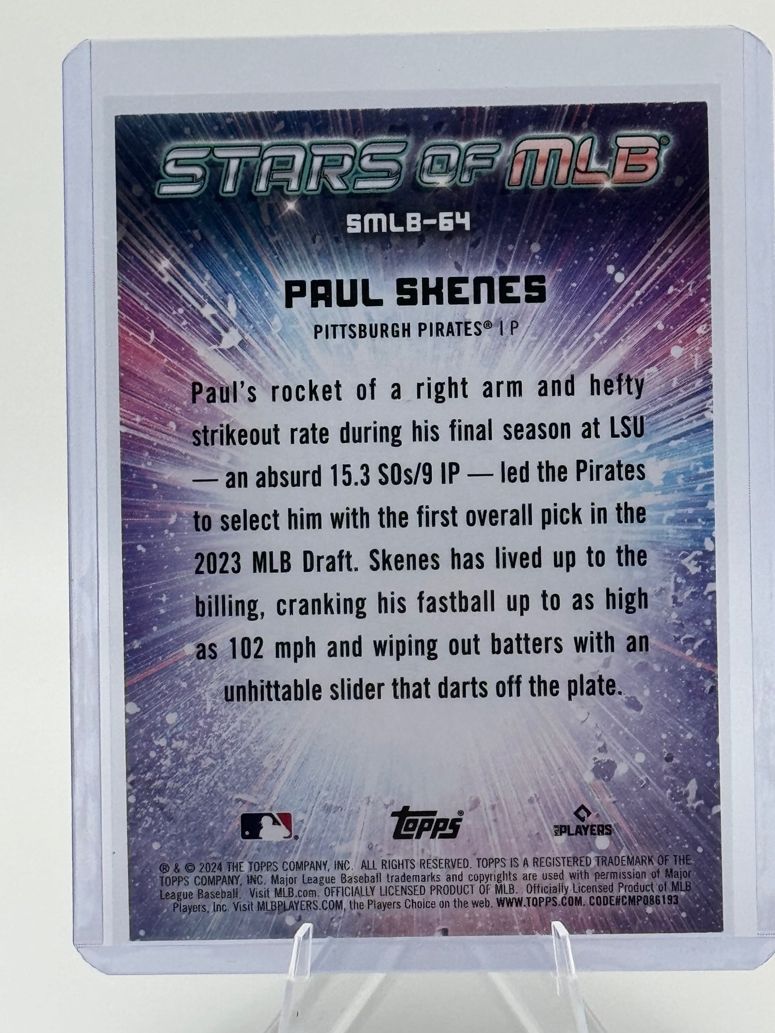 2024 Topps Update Paul Skenes #SMLB-64 Stars of MLB Pittsburgh Pirates NM