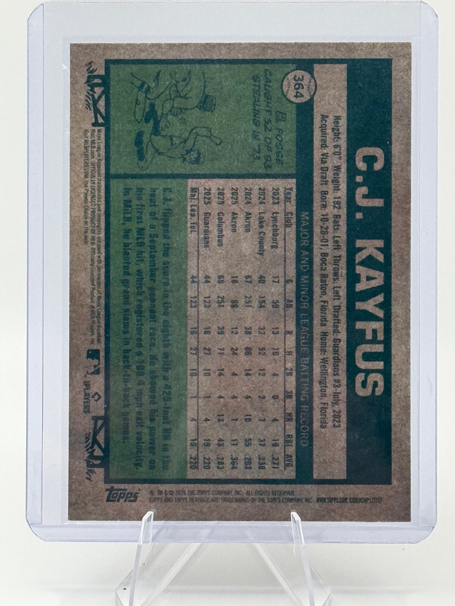 2026 Topps Heritage C.J. Kayfus #364 Chrome Refractors Cleveland Guardians NM