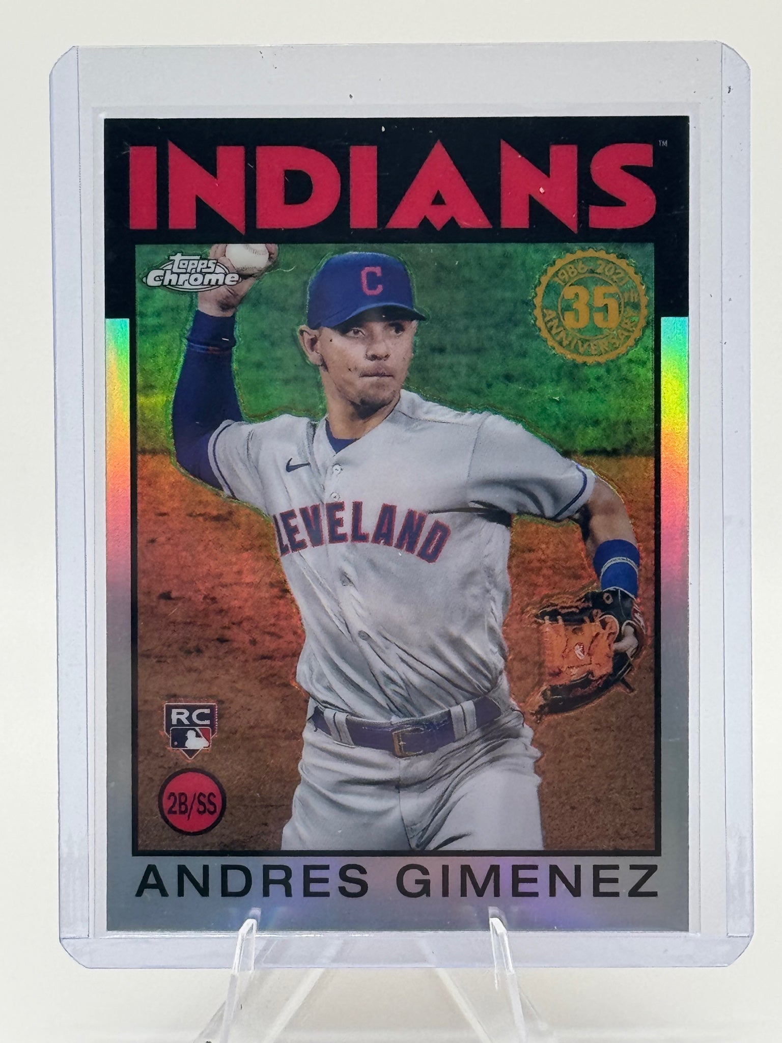 2021 Topps Chrome Andres Gimenez #86BC-24 1986 Indians NM