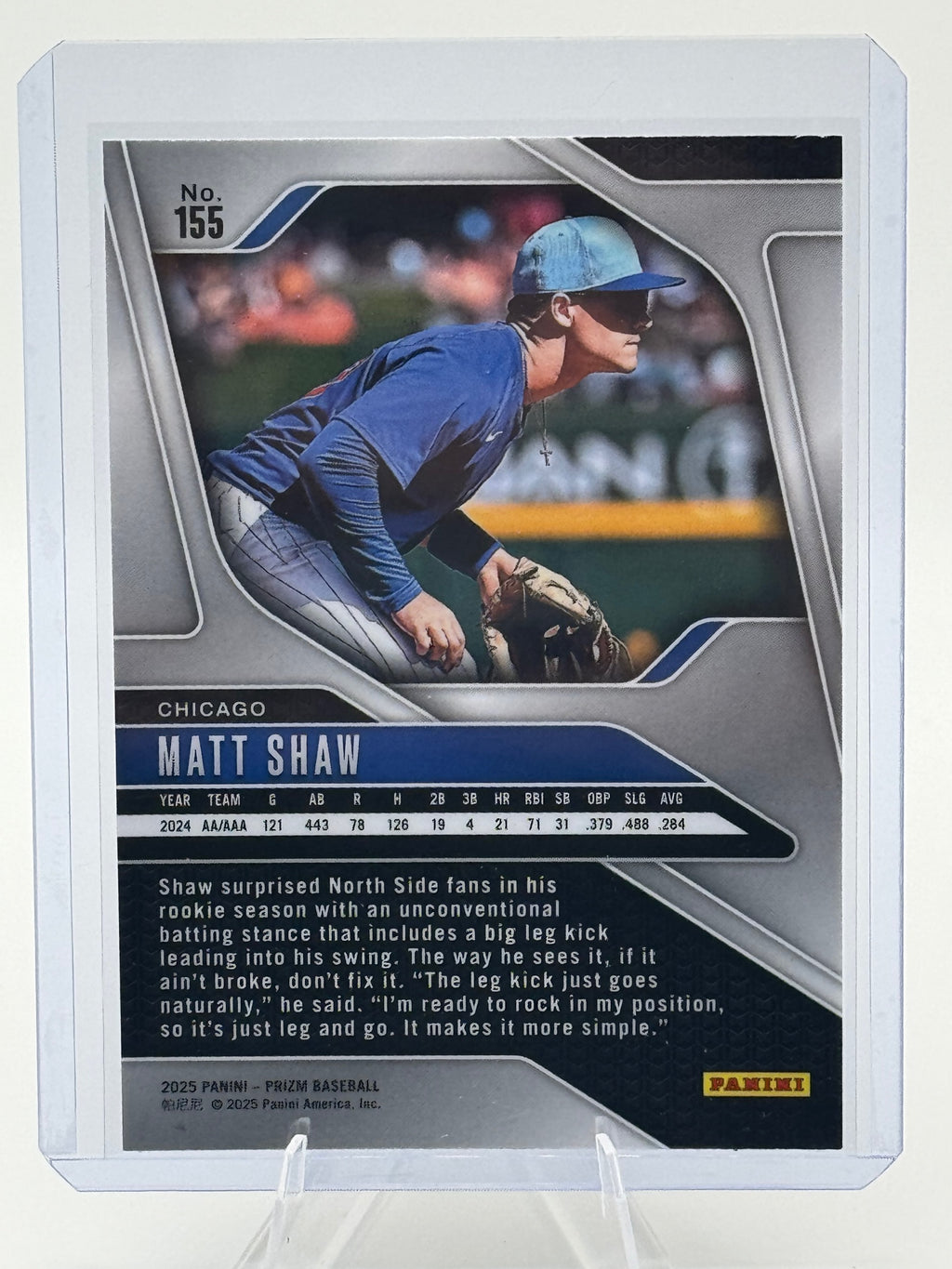 2025 Panini Prizm Matt Shaw #155 Chicago Cubs Near Mint or Better