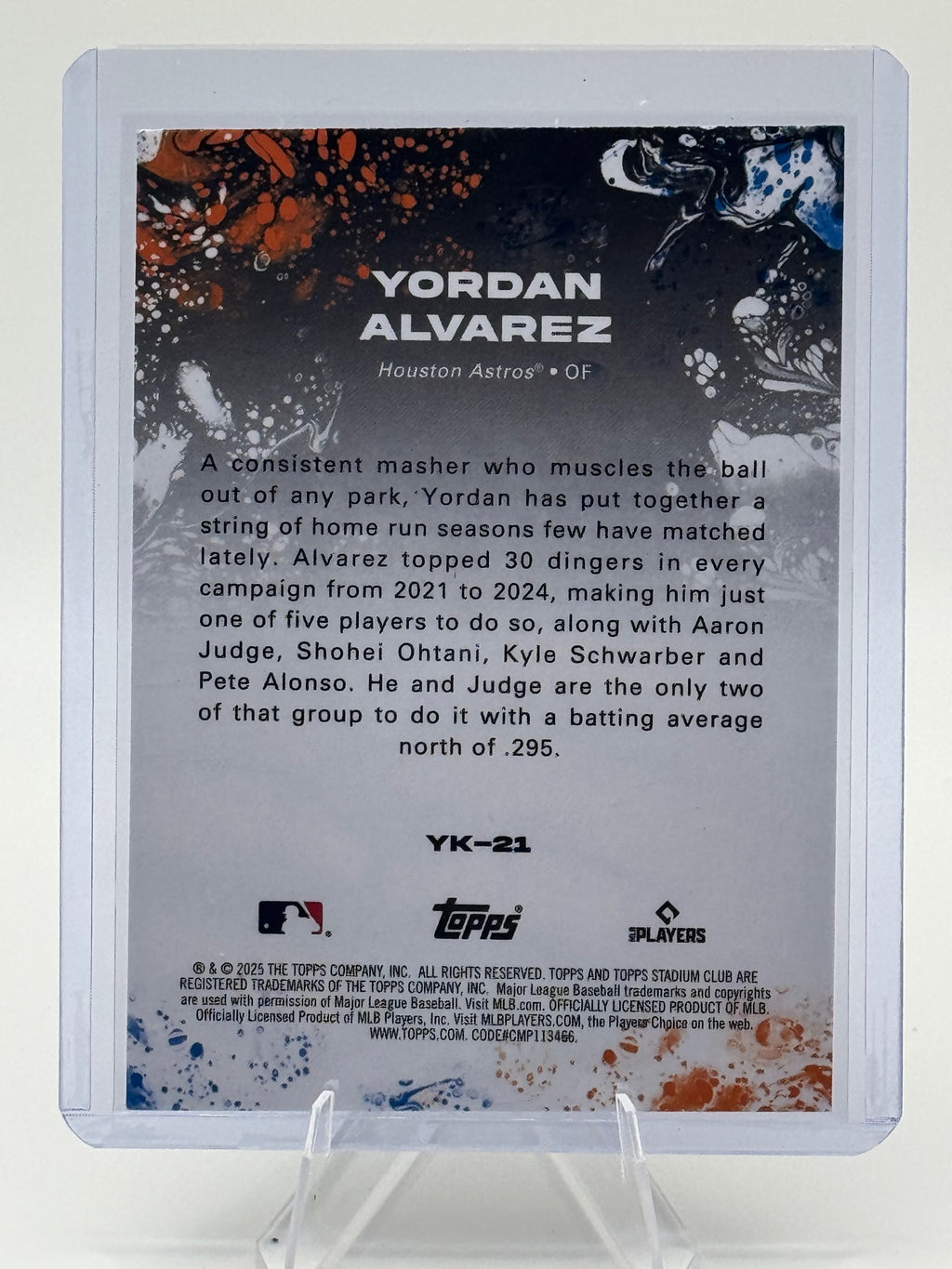 2025 Stadium Club Yordan Alvarez #YK-21 Yours for the Taking Houston Astros NM