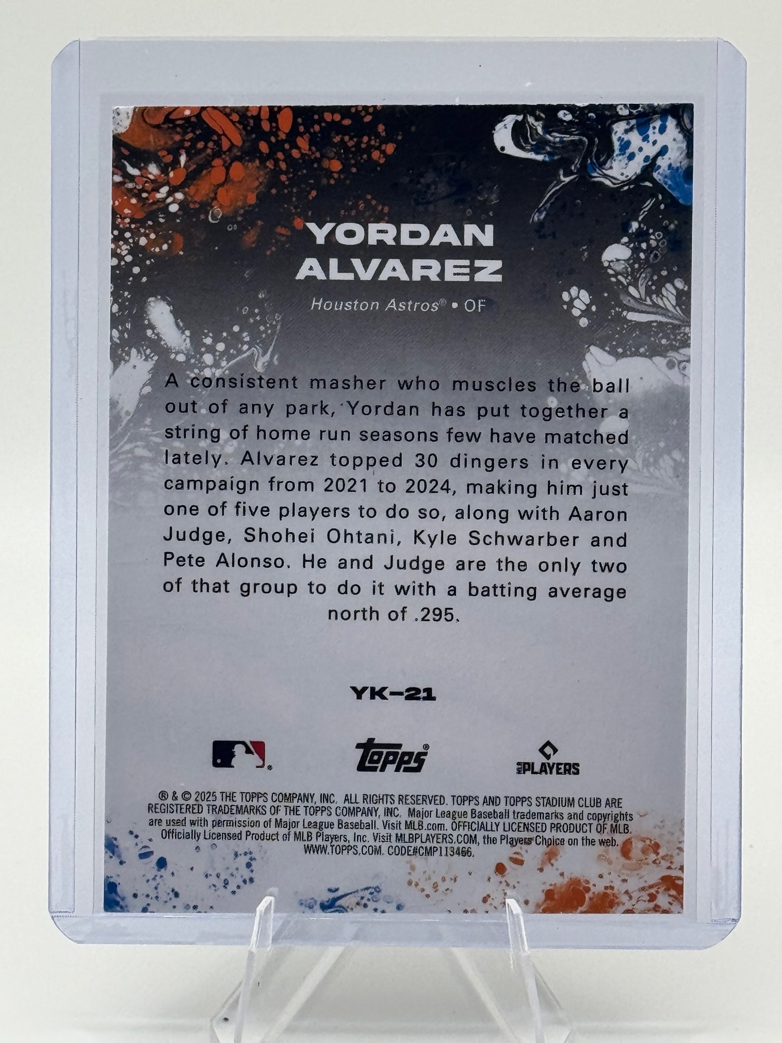 2025 Stadium Club Yordan Alvarez #YK-21 Yours for the Taking Houston Astros NM