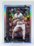 2025 Topps Chrome Update Logan Evans #USC194 Sepia Refractors Mariners Near Mint