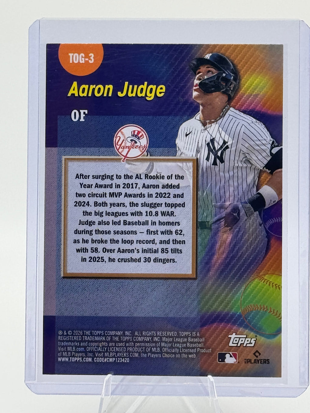 2026 Topps Aaron Judge #TOG-3 Titans of the Game New York Yankees Near Mint