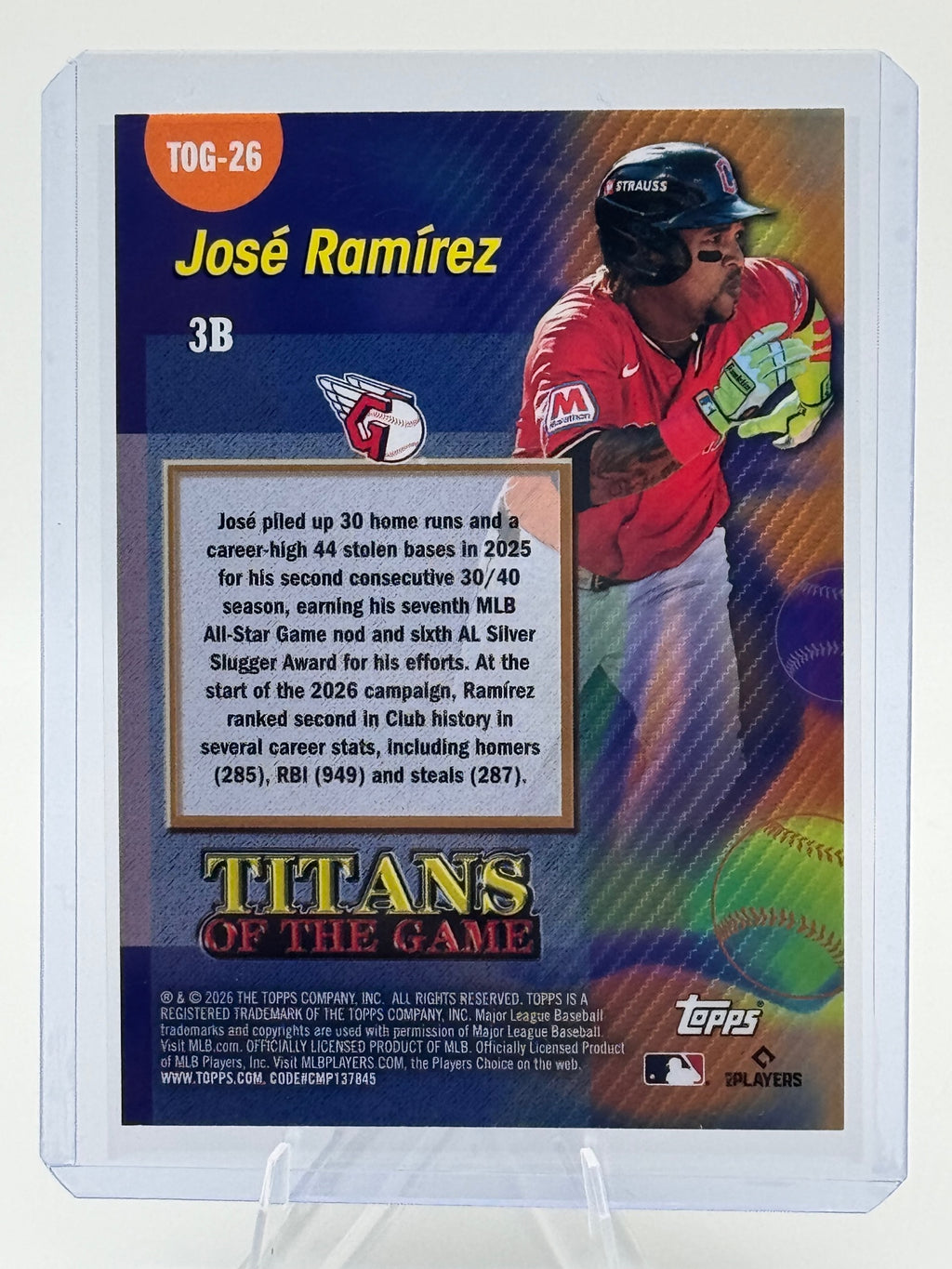 2026 Topps José Ramírez #TOG-26 Titans of the Game Cleveland Guardians NM