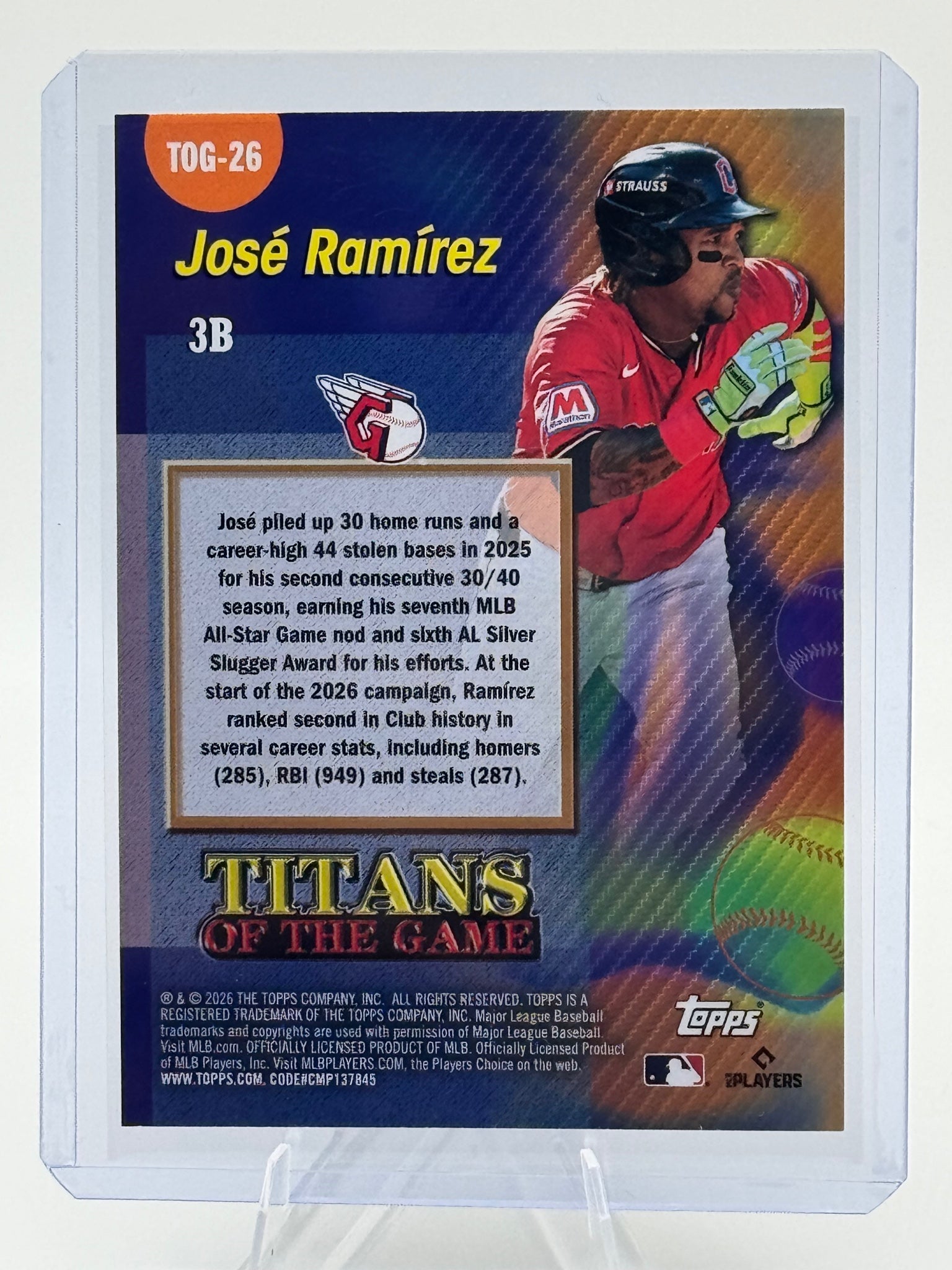 2026 Topps José Ramírez #TOG-26 Titans of the Game Cleveland Guardians NM
