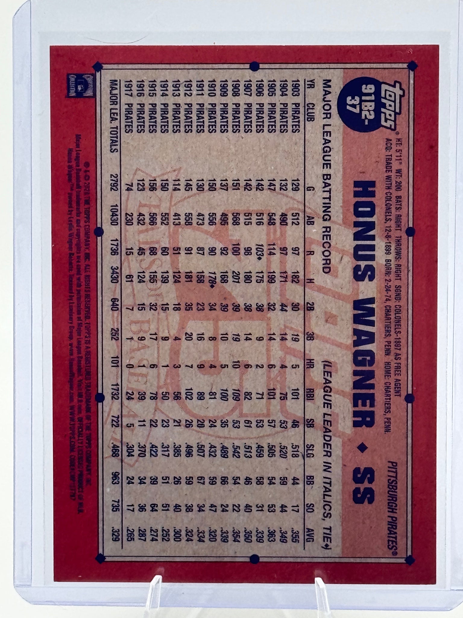 2026 Topps Honus Wagner #91B2-37 1991 Pittsburgh Pirates Near Mint