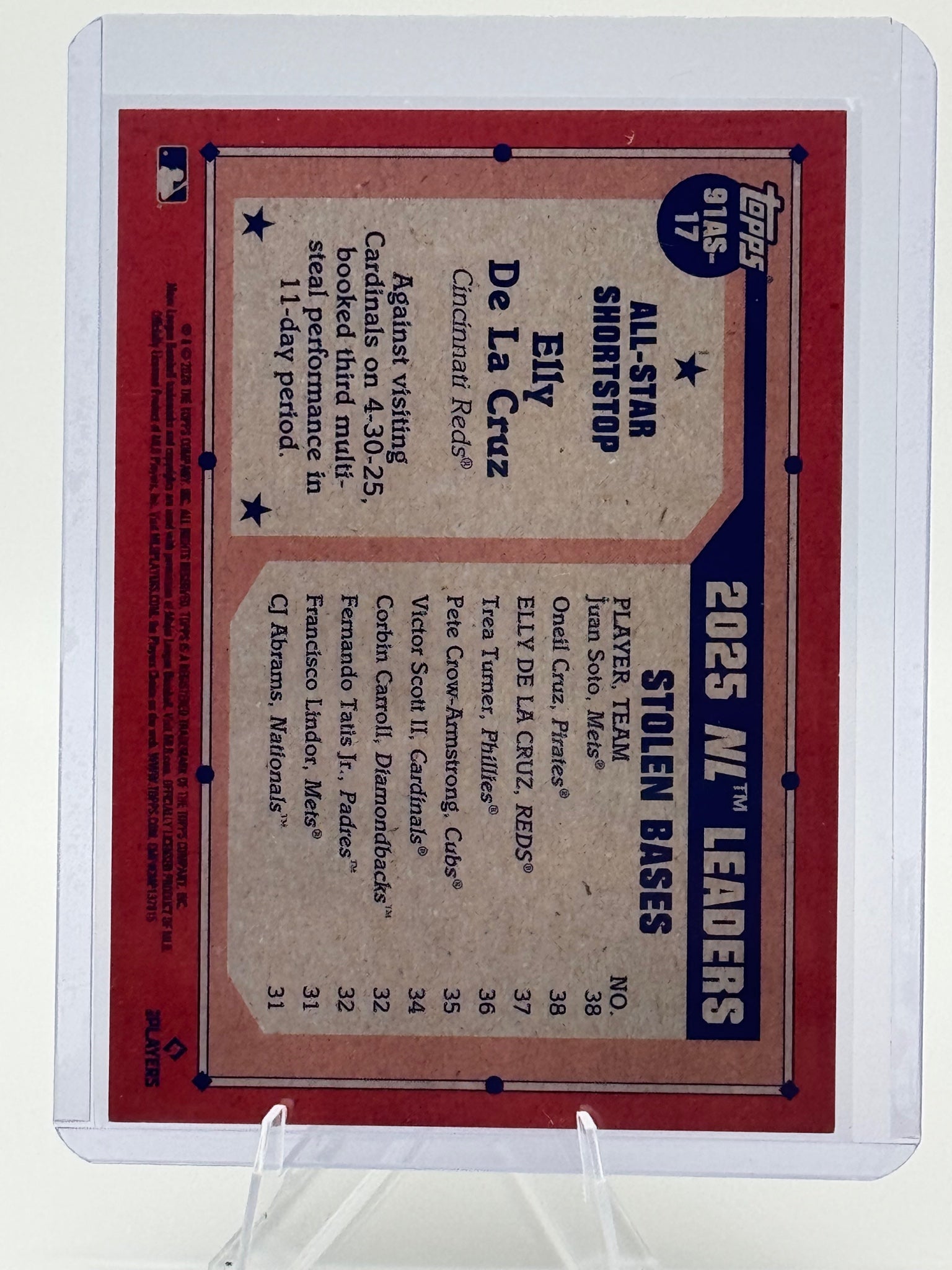 2026 Topps Elly De La Cruz #91AS-17 1991 All-Stars Cincinnati Reds Near Mint