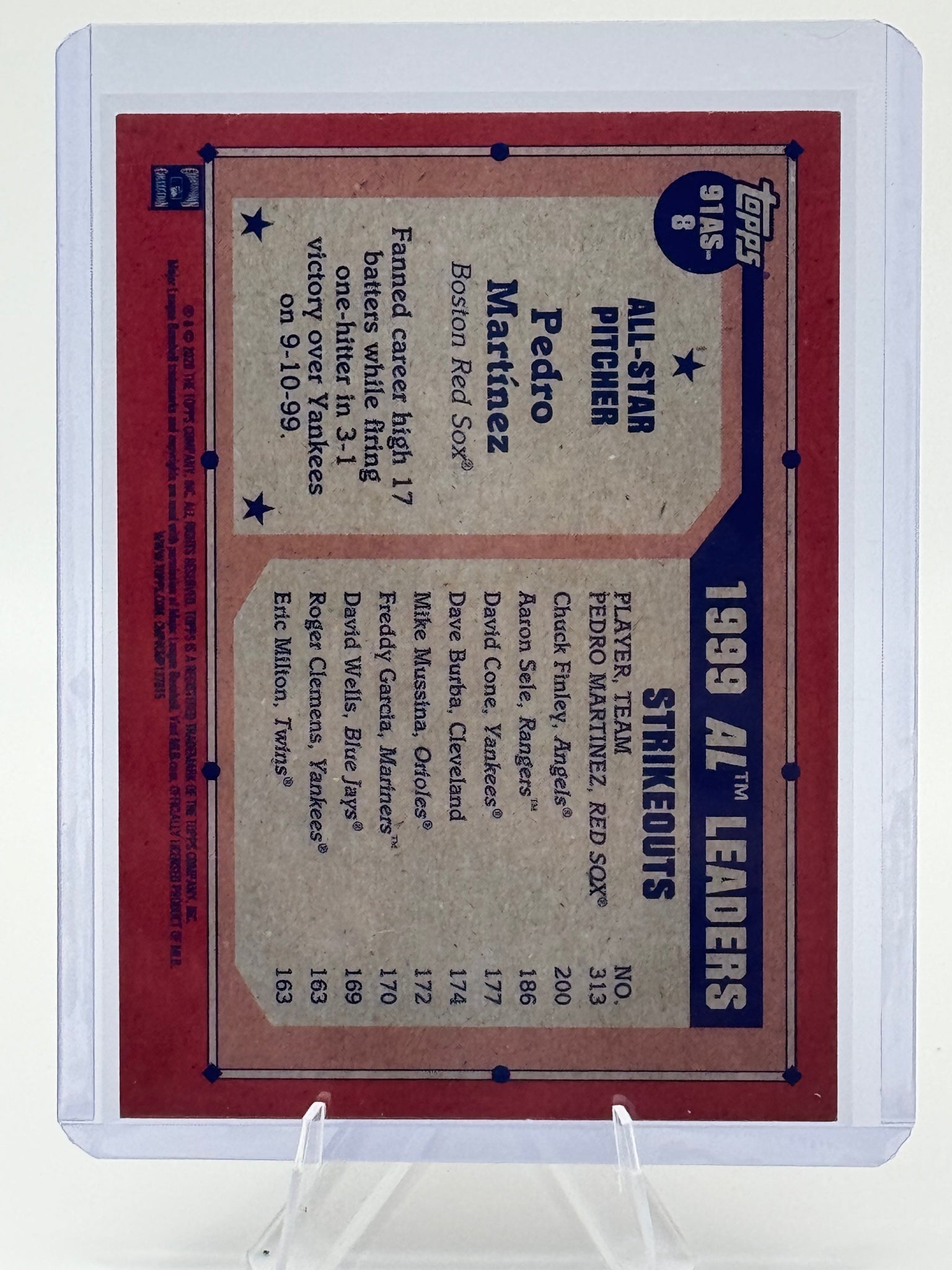 2026 Topps Pedro Martinez #91AS-8 1991 All-Stars Boston Red Sox NM