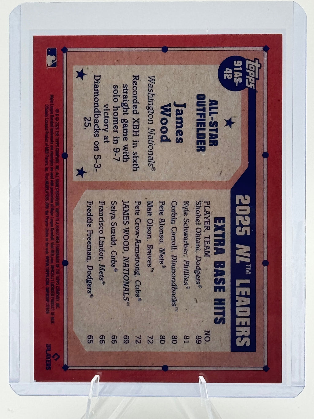 2026 Topps James Wood #91AS-42 1991 All-Stars Washington Nationals Near Mint