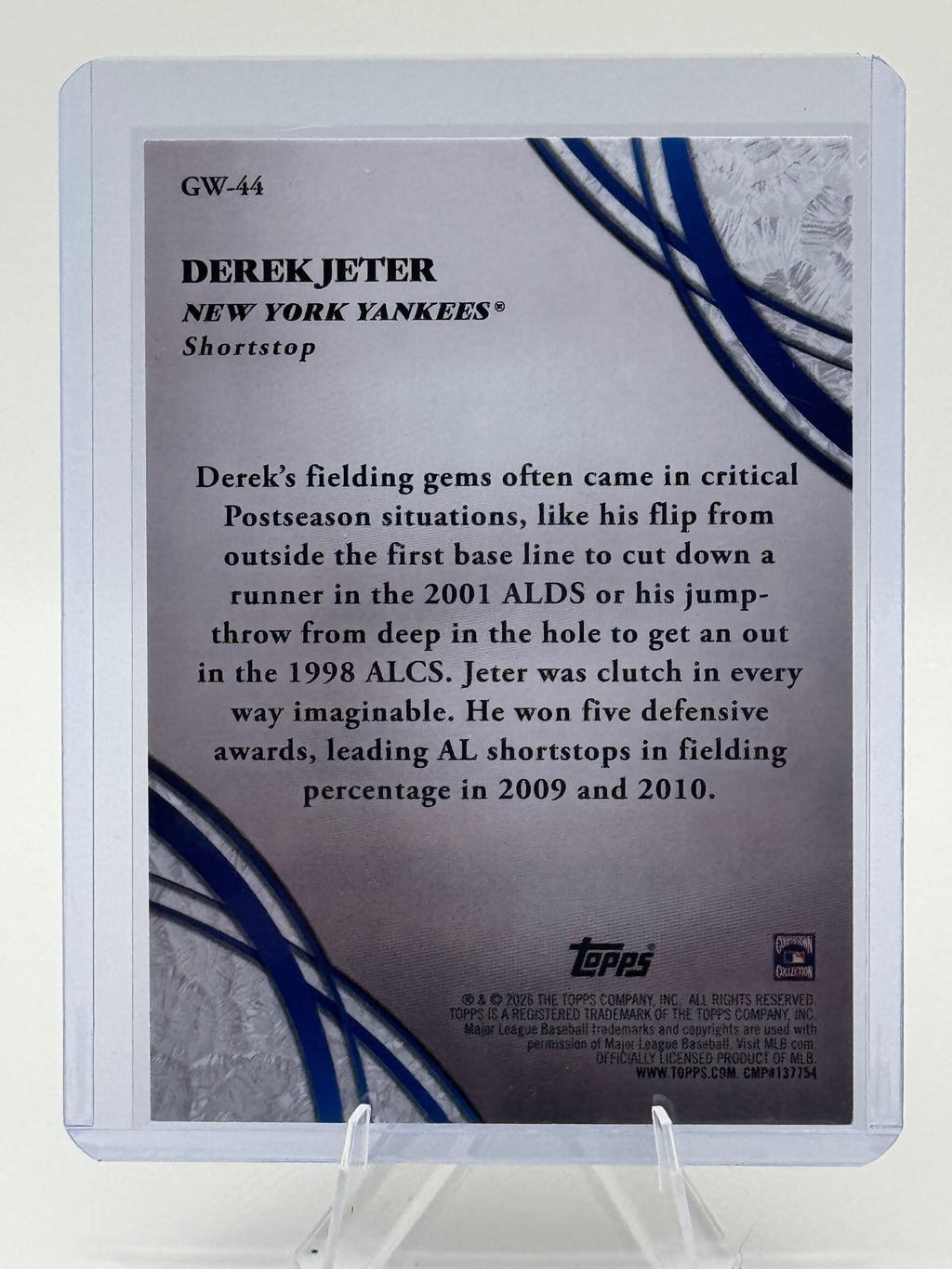 2026 Topps Derek Jeter #GW-44 Glove Work New York Yankees Near Mint or Better