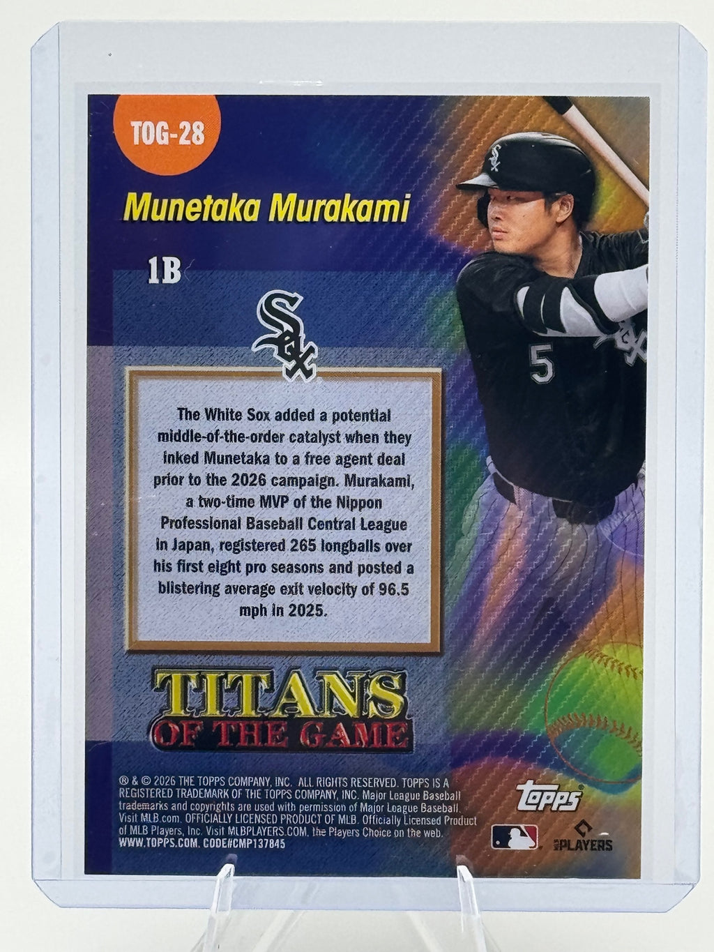 2026 Topps Munetaka Murakami #TOG-28 Titans of the Game Chicago White Sox NM