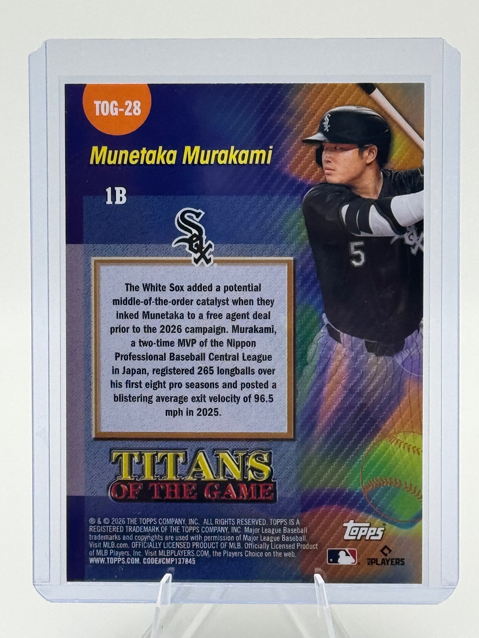 2026 Topps Munetaka Murakami #TOG-28 Titans of the Game Chicago White Sox NM