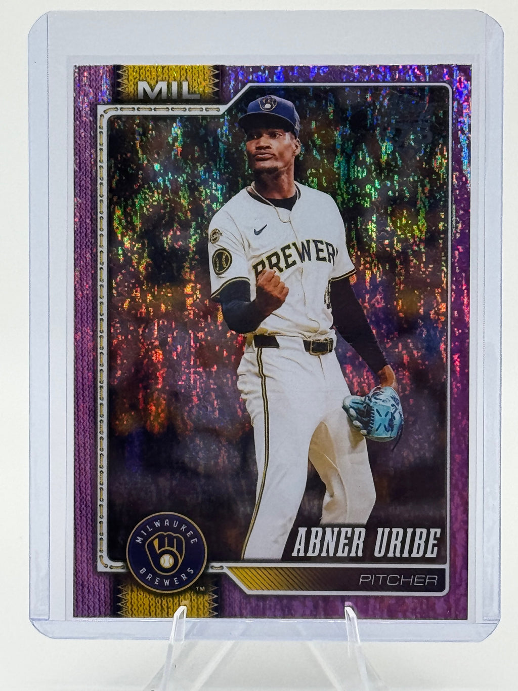 2026 Topps Abner Uribe #651 Pink Holo Foil Milwaukee Brewers Near Mint or Better