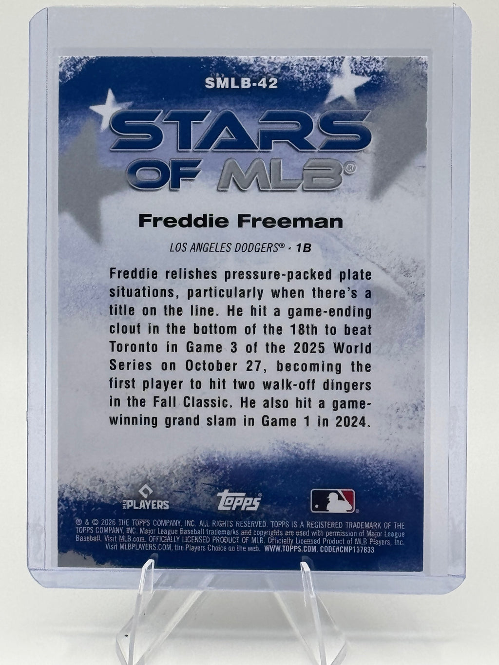 2026 Topps Freddie Freeman #SMLB-42 Stars of MLB Los Angeles Dodgers Near Mint