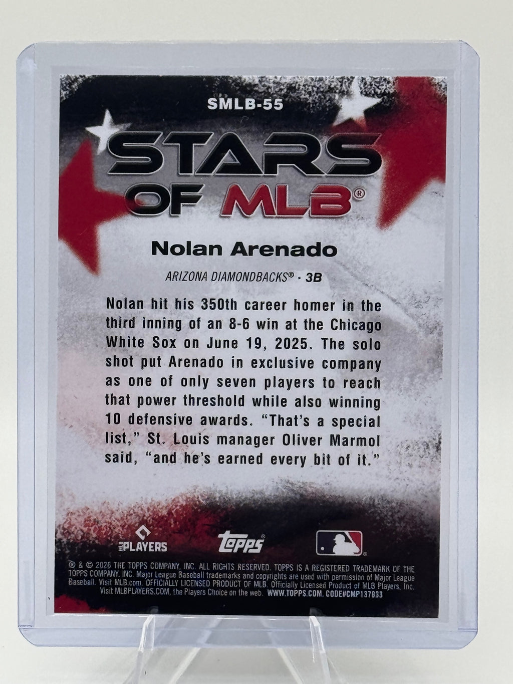 2026 Topps Nolan Arenado #SMLB-55 Stars of MLB Arizona Diamondbacks Near Mint