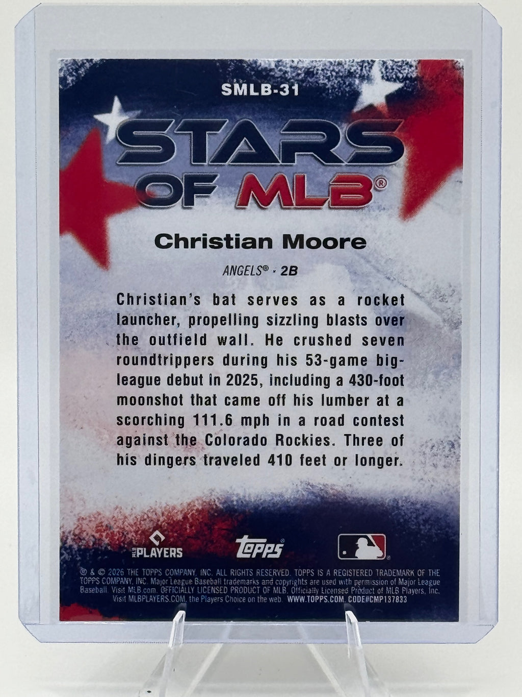 2026 Topps Christian Moore #SMLB-31 Stars of MLB Los Angeles Angels Near Mint
