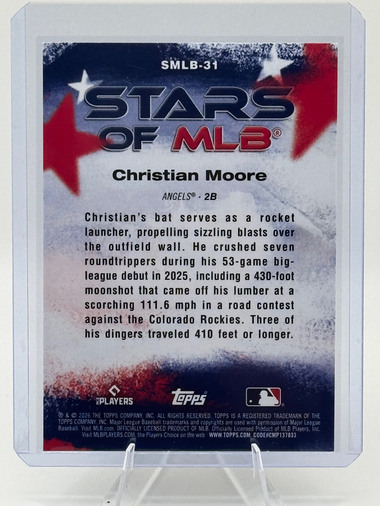 2026 Topps Christian Moore #SMLB-31 Stars of MLB Los Angeles Angels Near Mint