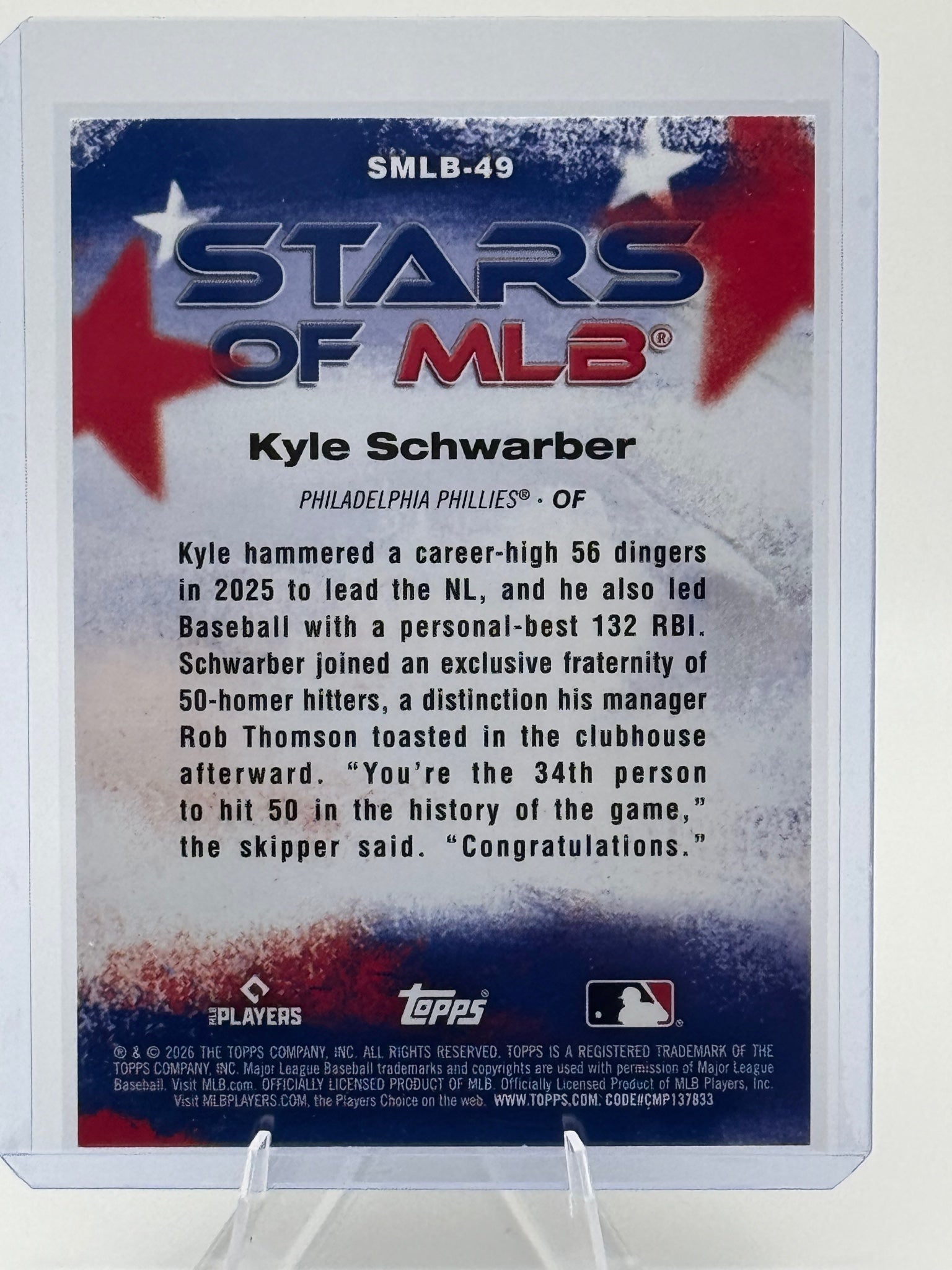 2026 Topps Kyle Schwarber #SMLB-49 Stars of MLB Philadelphia Phillies Near Mint