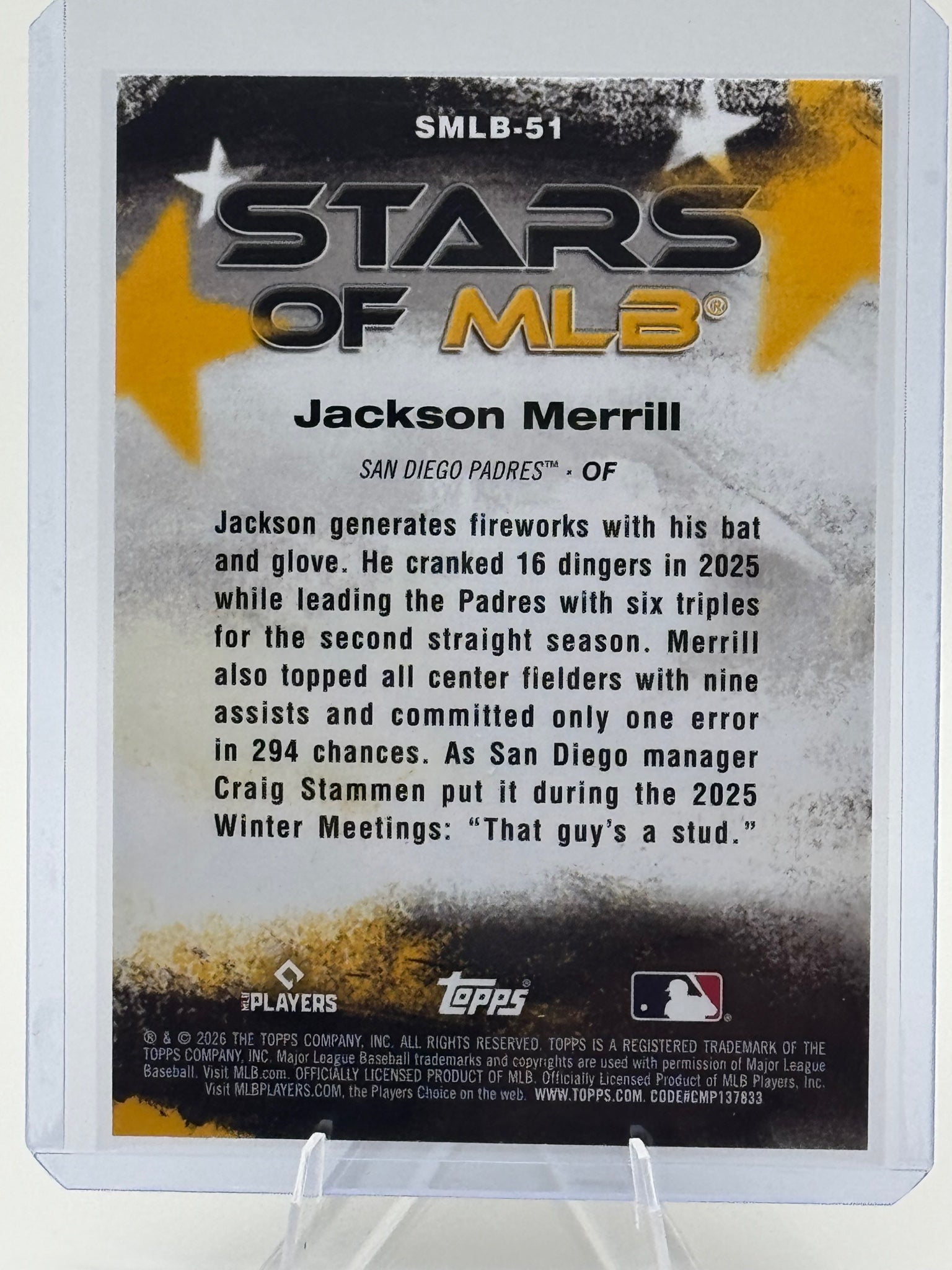 2026 Topps Jackson Merrill #SMLB-51 Stars of MLB San Diego Padres Near Mint