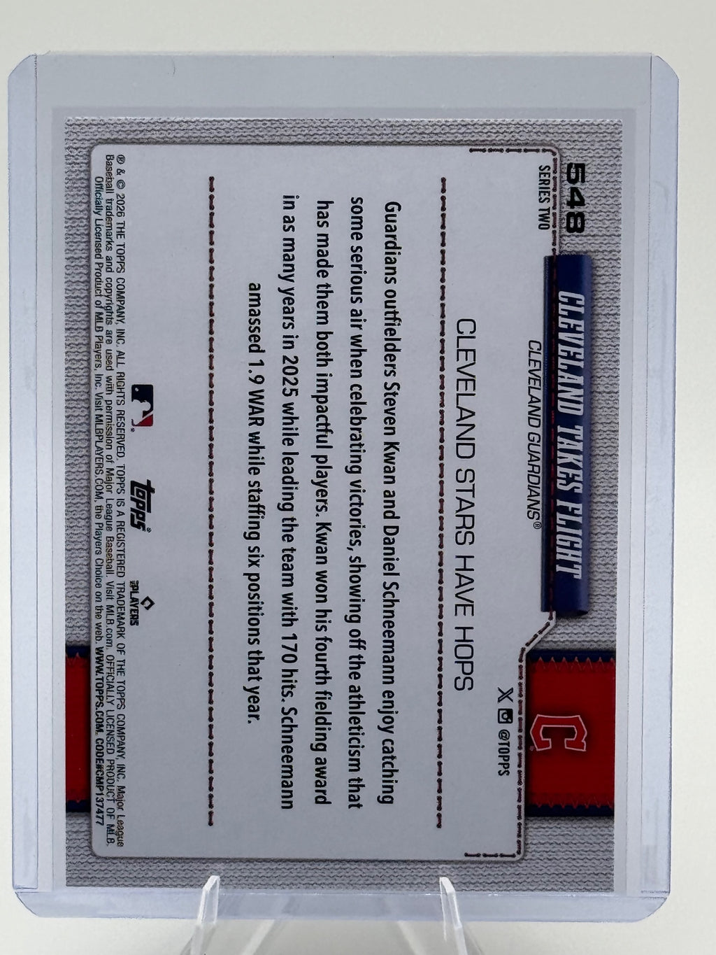 2026 Topps Cleveland Takes Flight #548 Holo Foil Cleveland Guardians Near Mint