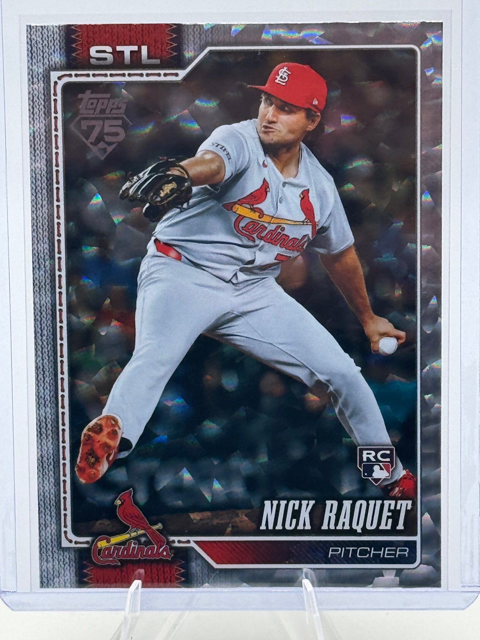 2026 Topps Nick Raquet #385 Silver Crackle Foil St. Louis Cardinals Near Mint