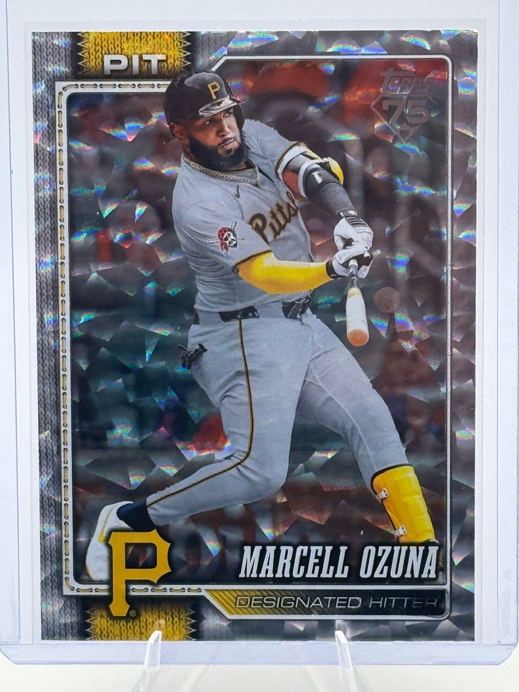 2026 Topps Marcell Ozuna #580 Silver Crackle Foil Pittsburgh Pirates Near Mint