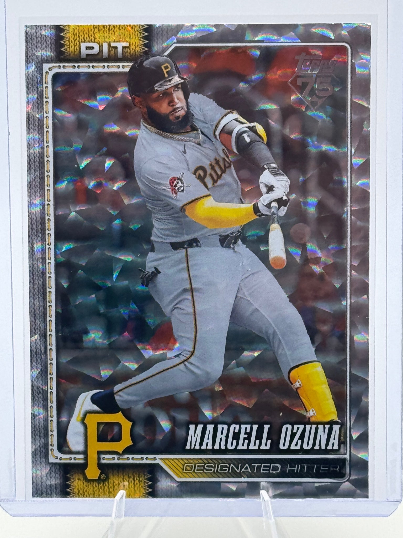 2026 Topps Marcell Ozuna #580 Silver Crackle Foil Pittsburgh Pirates Near Mint
