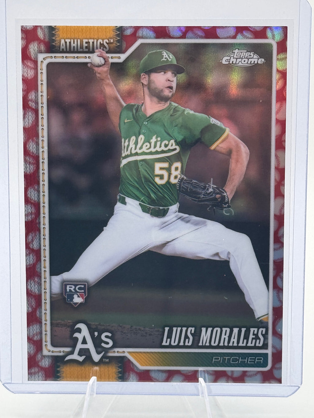 2026 Topps Chrome Luis Morales #294 Baseball Seams Refractors Athletics NM