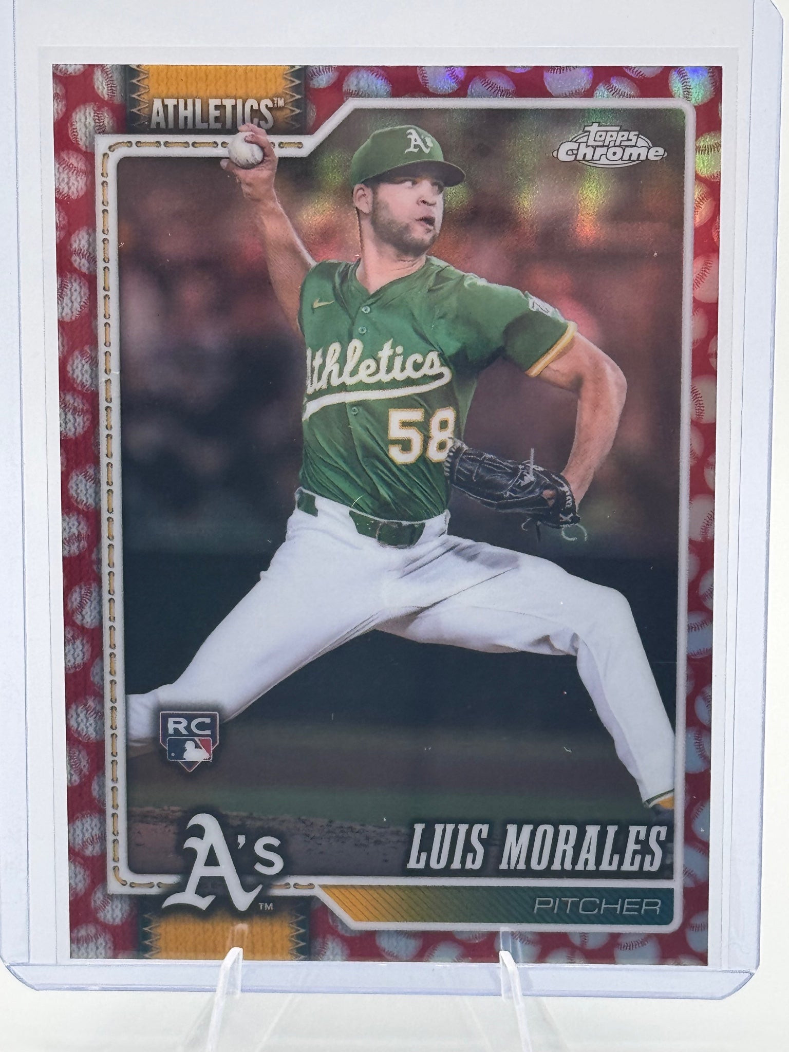 2026 Topps Chrome Luis Morales #294 Baseball Seams Refractors Athletics NM
