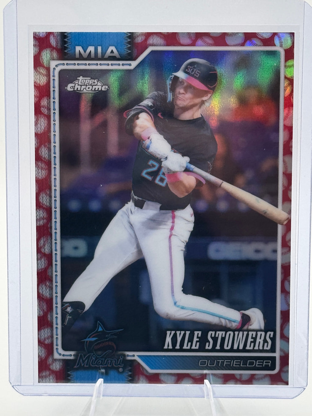 2026 Topps Chrome Kyle Stowers #48 Baseball Seams Refractors Miami Marlins NM
