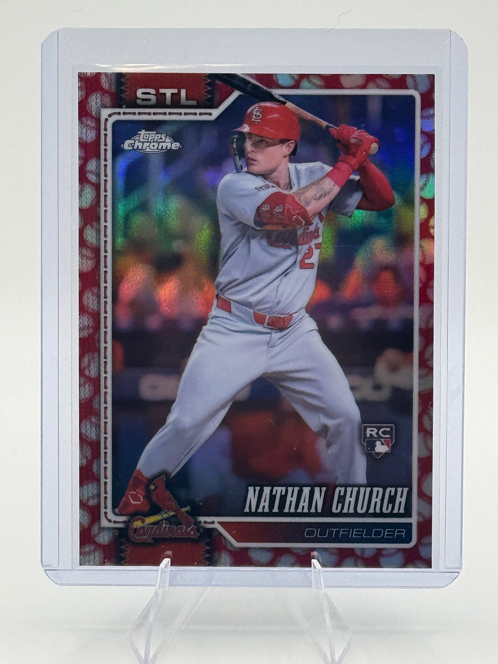 2026 Topps Chrome Nathan Church #192 Baseball Seams Refractors Cardinals NM