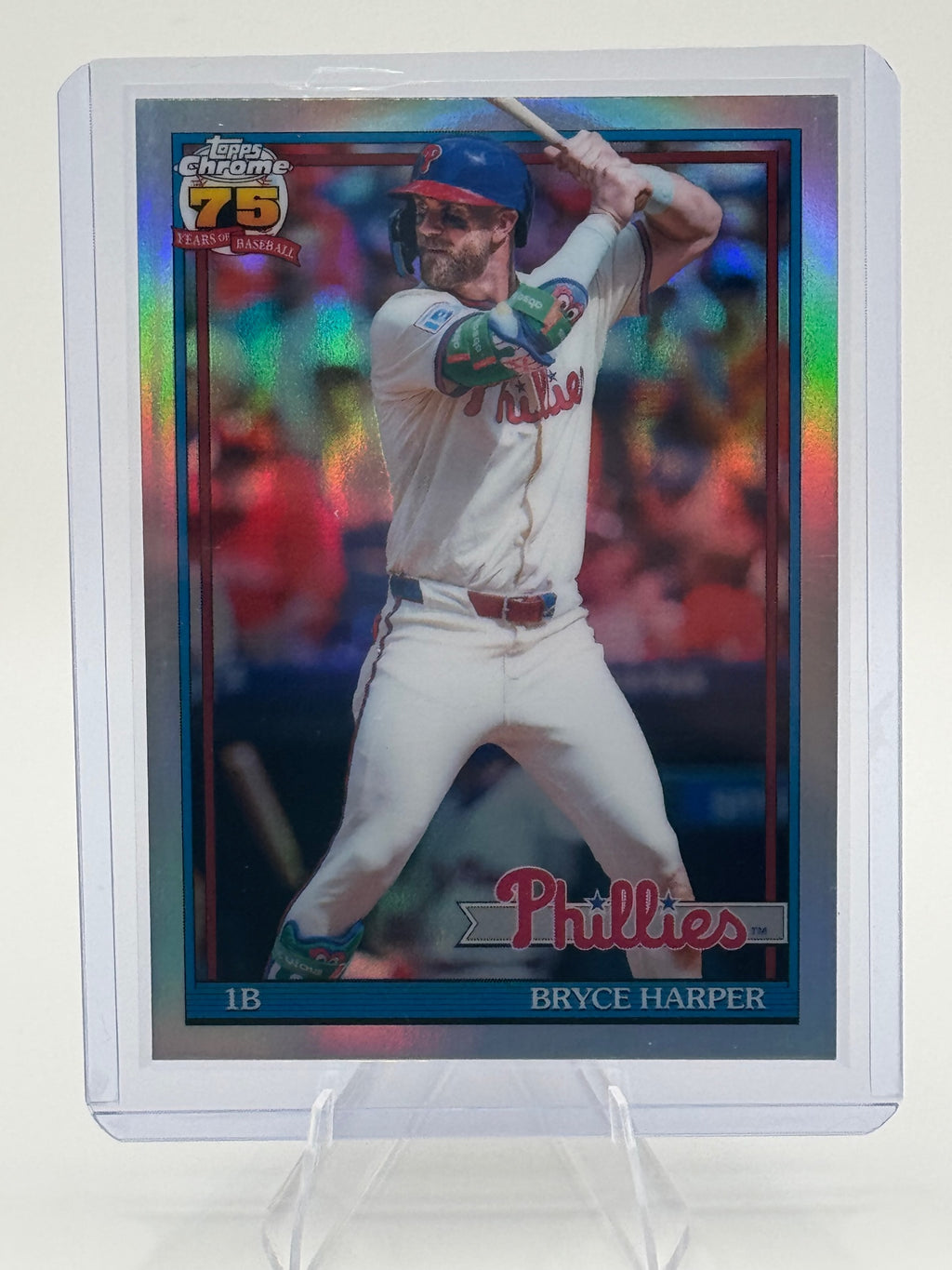 2026 Topps Chrome Bryce Harper #91CB-3 1991 Topps Chrome Baseball Phillies NM