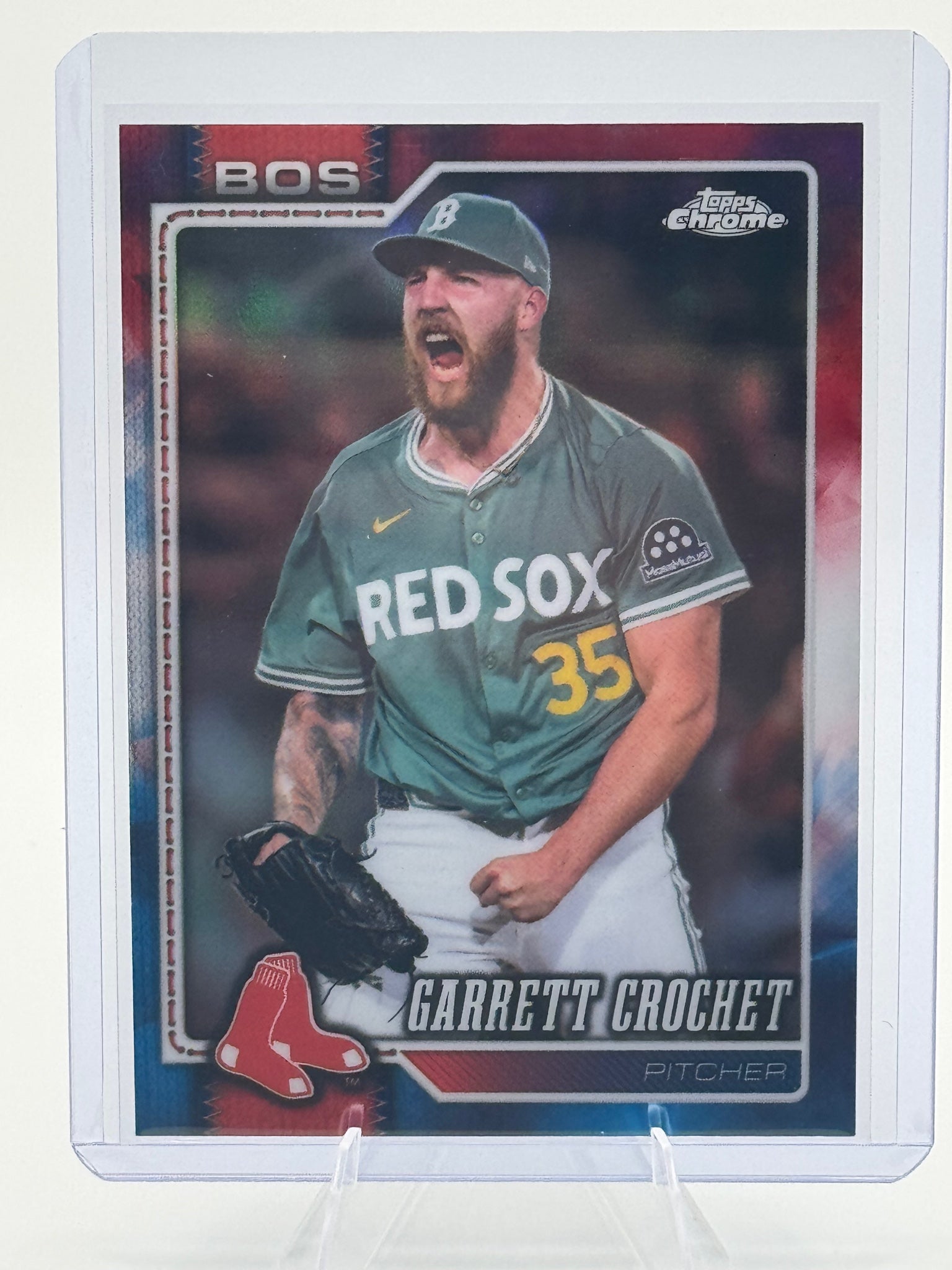 2026 Topps Chrome Garrett Crochet #300 Red White and Blue Refractors Red Sox NM