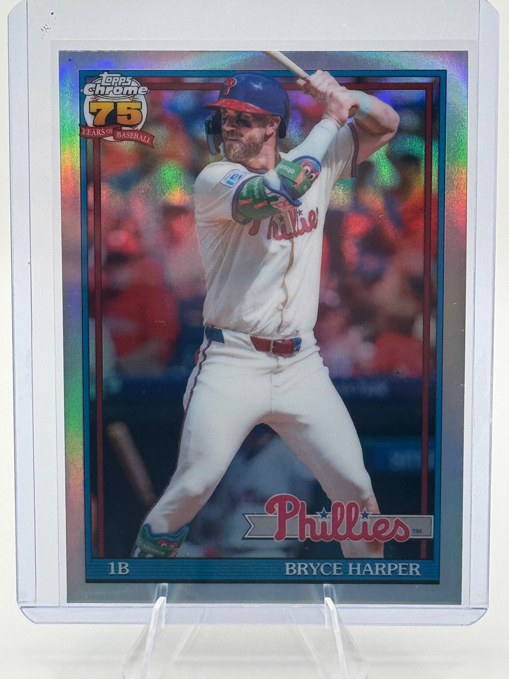 2026 Topps Chrome Bryce Harper #91CB-3 1991 Topps Chrome Baseball Phillies NM