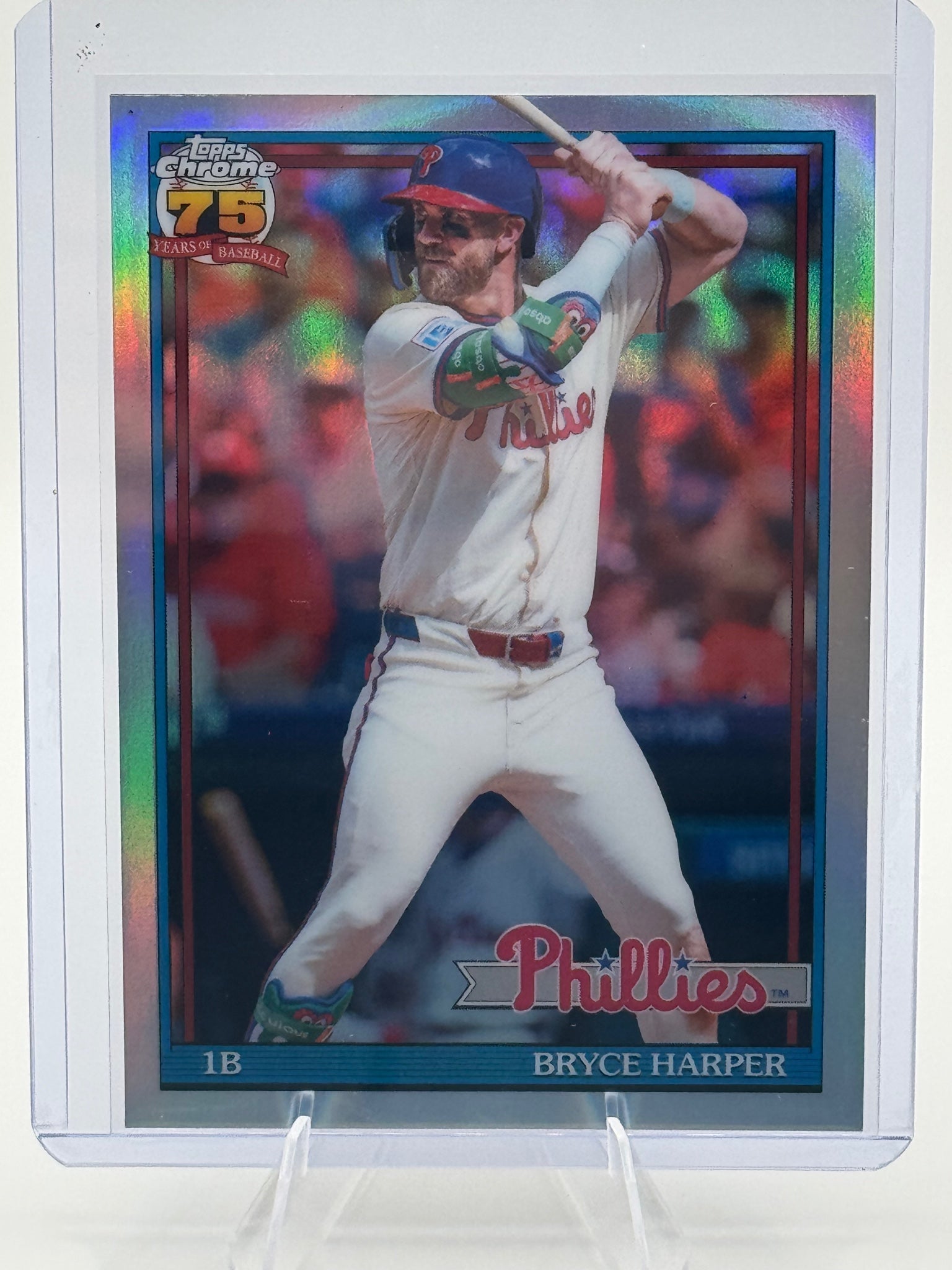 2026 Topps Chrome Bryce Harper #91CB-3 1991 Topps Chrome Baseball Phillies NM