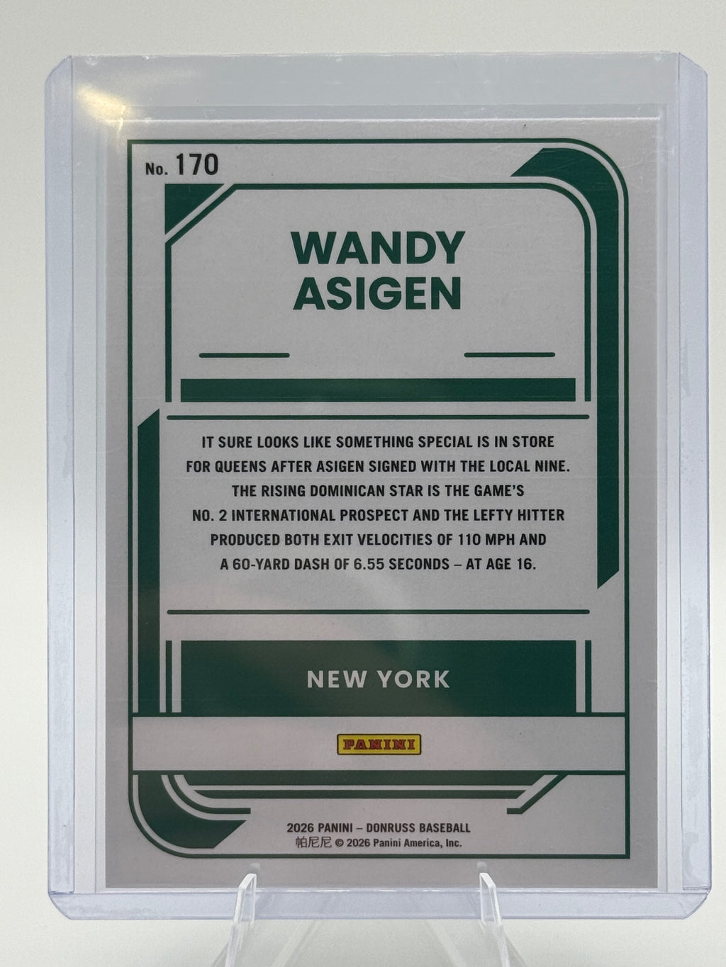 2026 Donruss Wandy Asigen #170 Liberty New York Mets Near Mint or Better
