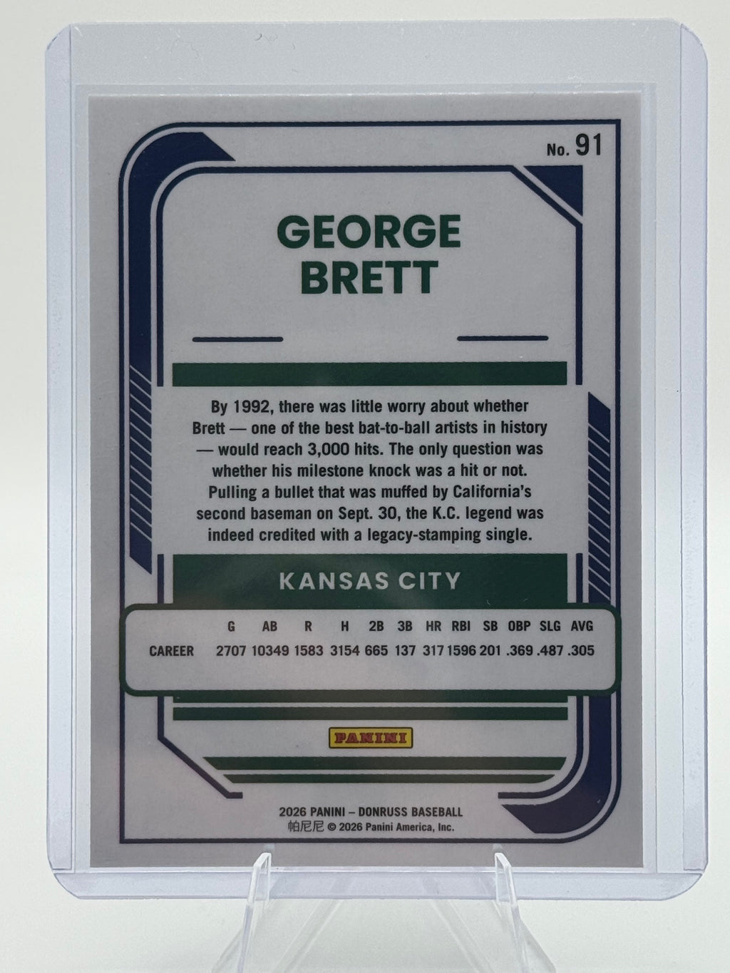 2026 Donruss George Brett #91 Optic Kansas City Royals Near Mint or Better