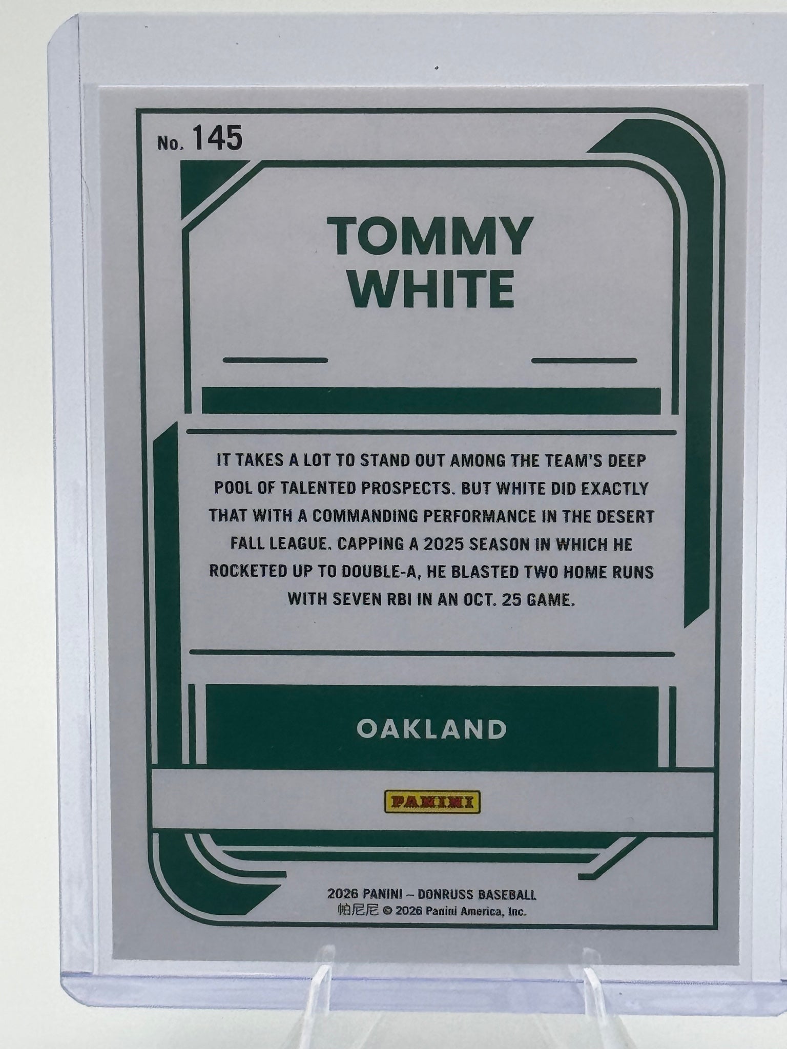 2026 Donruss Tommy White #145 Athletics Near Mint or Better