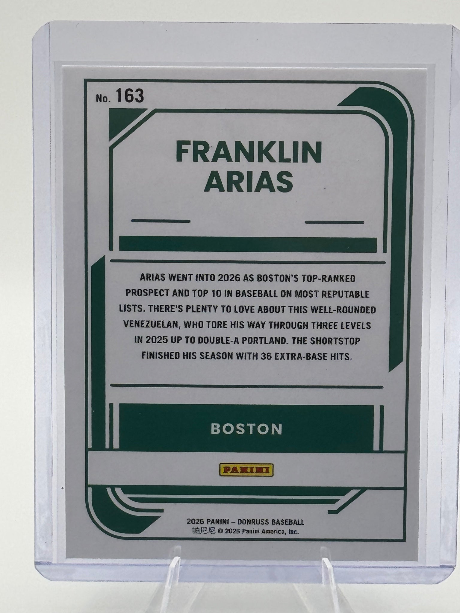 2026 Donruss Franklin Arias #163 Red Sox NM