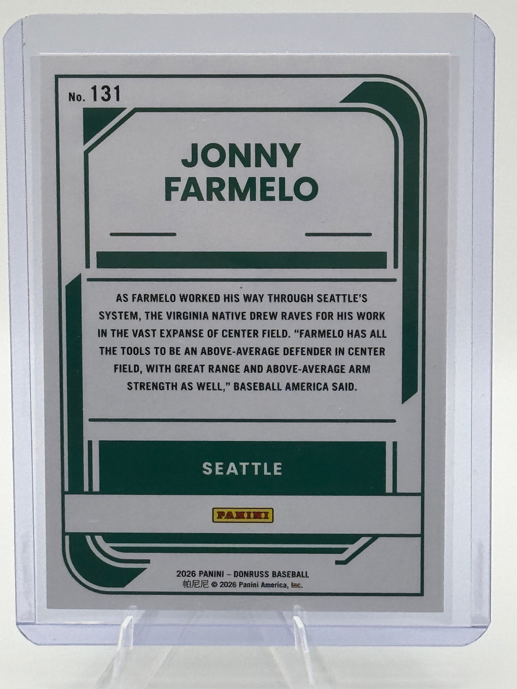 2026 Donruss Jonny Farmelo #131 Seattle Mariners NM