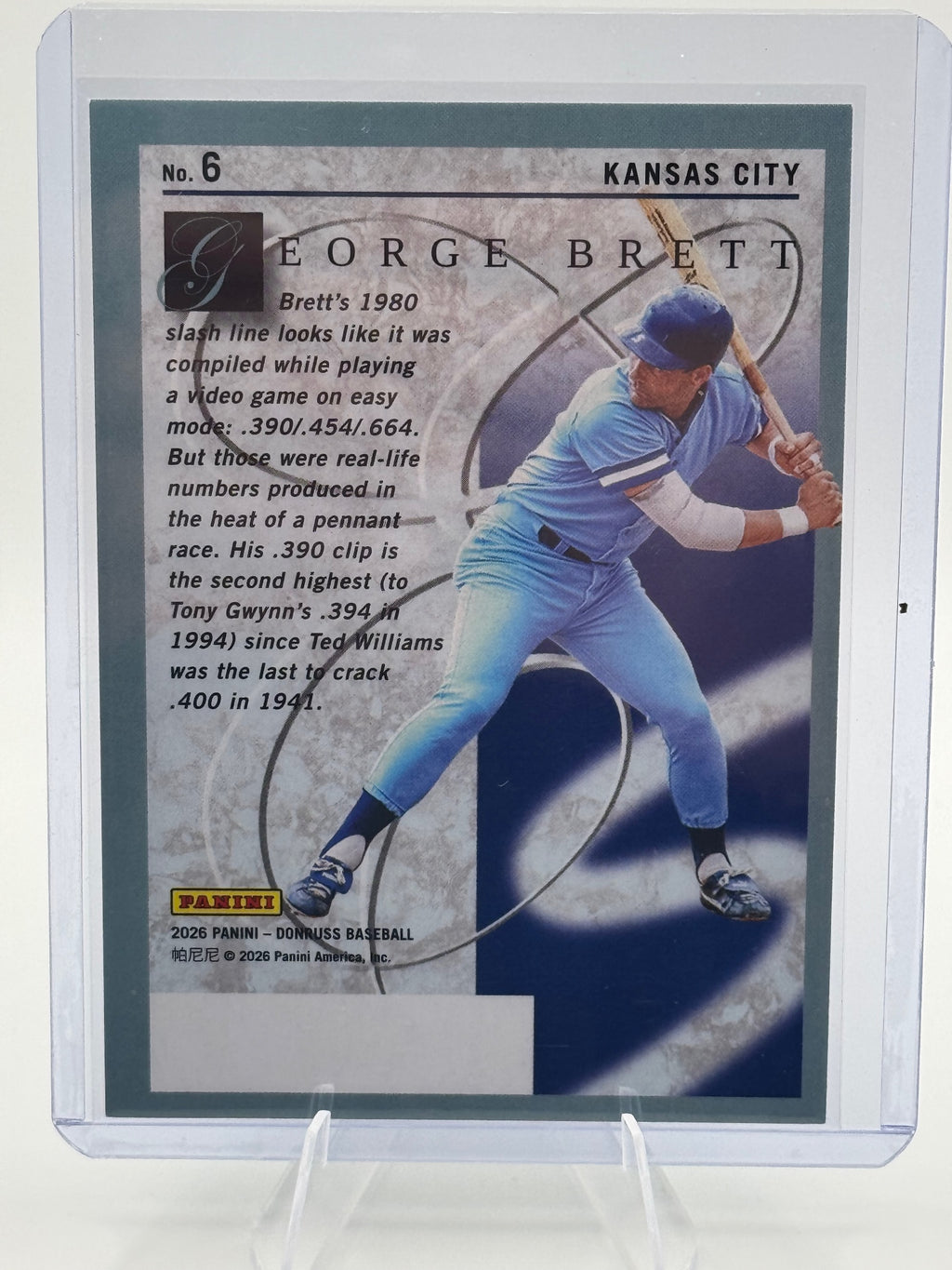 2026 Donruss George Brett #6 Elite Series Kansas City Royals Near Mint or Better