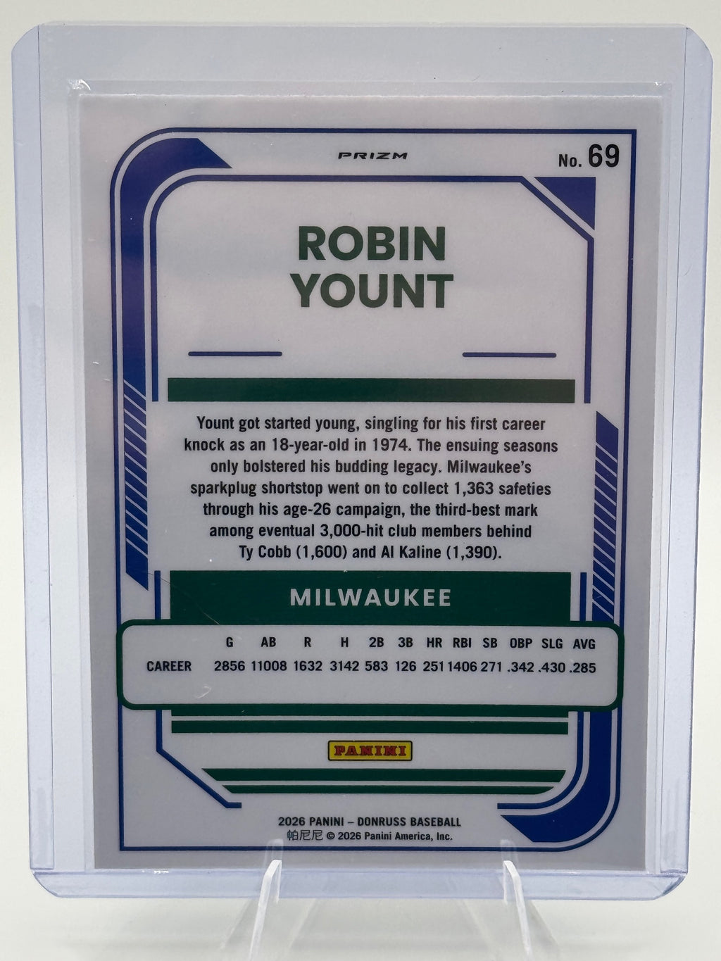2026 Donruss Robin Yount #69 Optic Circles Milwaukee Brewers Near Mint or Better