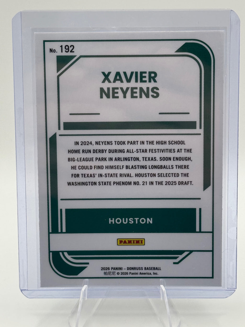 2026 Donruss Xavier Neyens #192 Optic Houston Astros Near Mint or Better