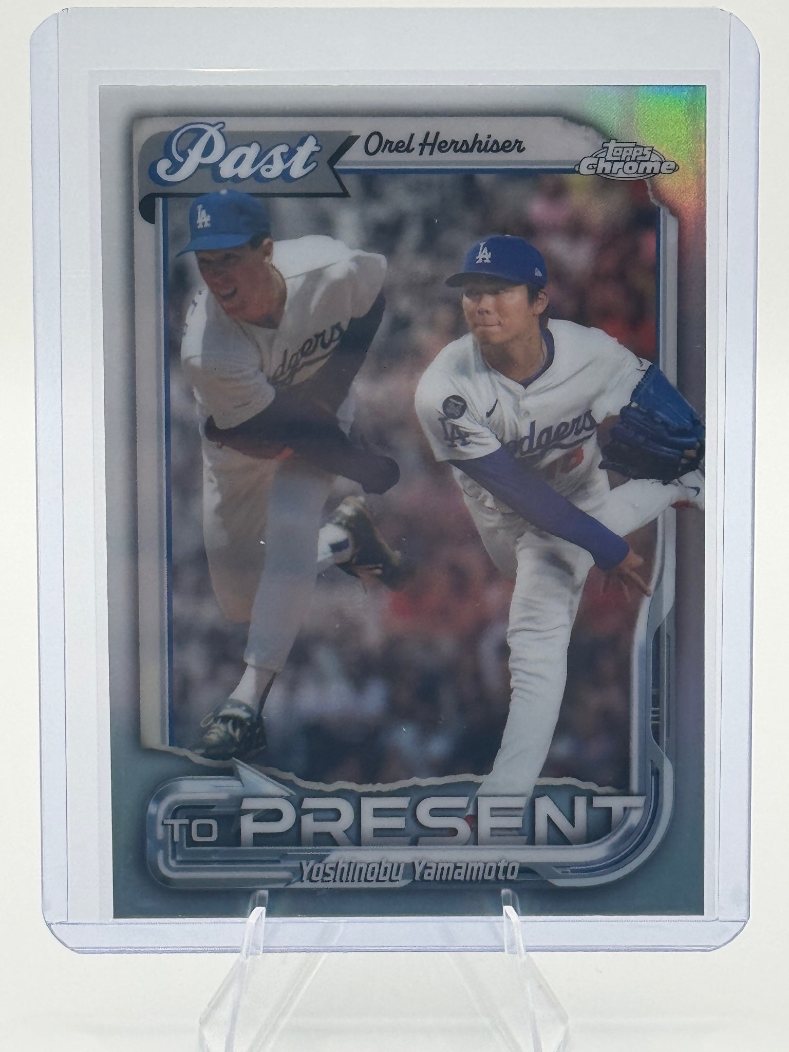 2026 Topps Chrome Hershiser / Yamamoto #PTP-7 Past to Present Dodgers NM