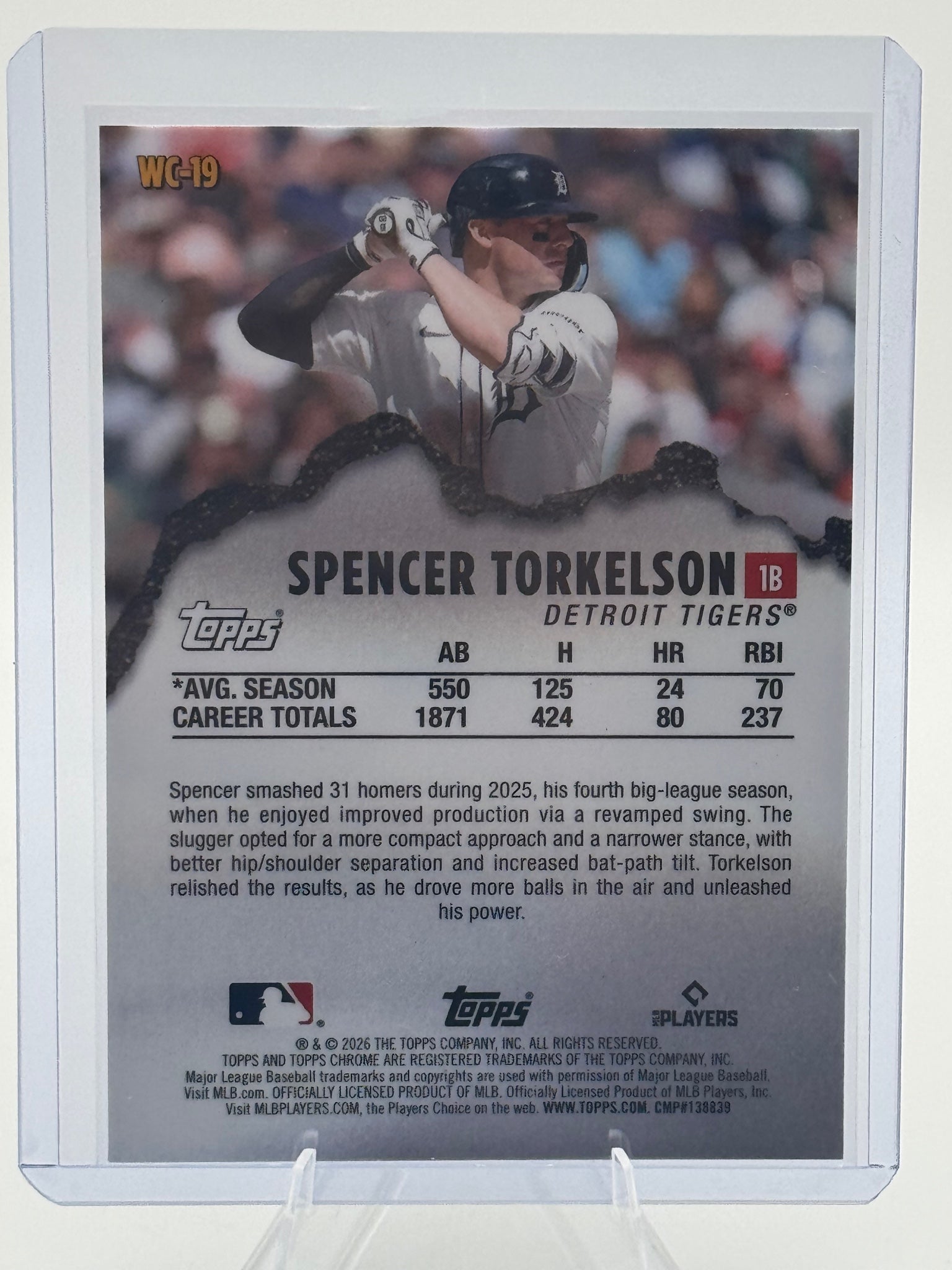 2026 Topps Chrome Spencer Torkelson #WC-19 Wrecking Crew Detroit Tigers NM