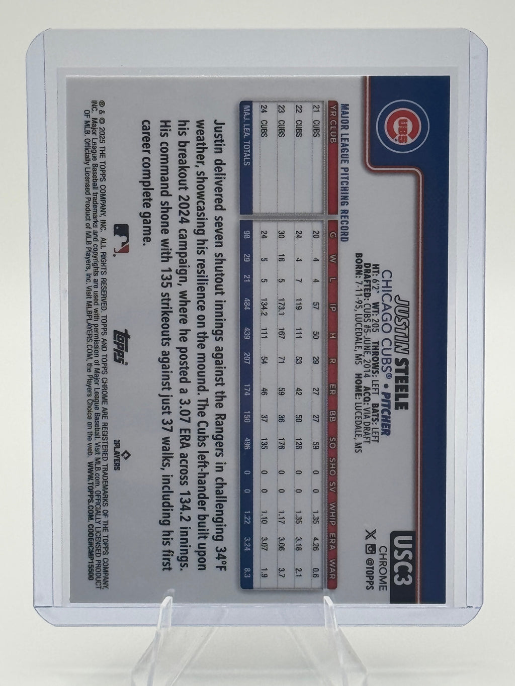 2025 Topps Chrome Update Justin Steele #USC3 Chicago Cubs Near Mint or Better
