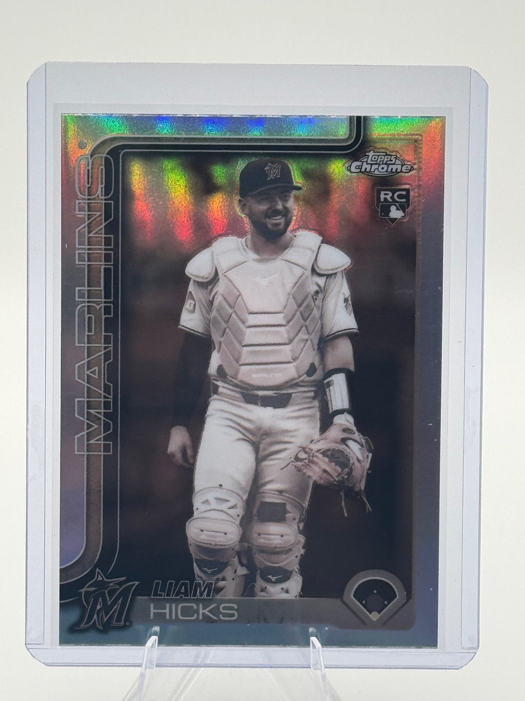 2025 Topps Chrome Update Liam Hicks #USC86 Sepia Refractors Miami Marlins NM