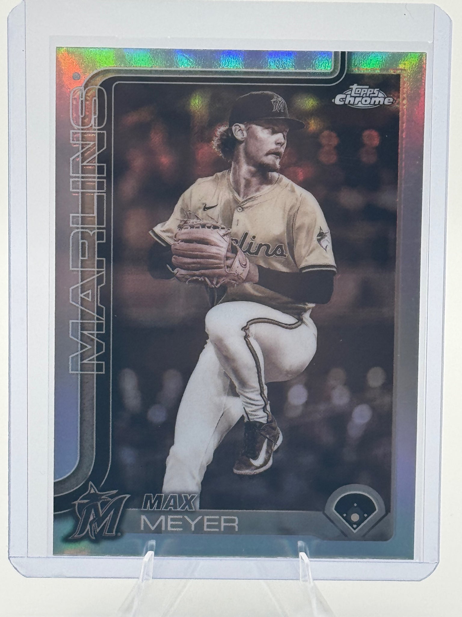 2025 Topps Chrome Update Max Meyer #USC183 Sepia Refractors Miami Marlins NMter